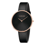 Calvin Klein Full Moon Black Dial Black Leather Strap Watch for Women - K8Y236C1 Authentic Buy Shop Now