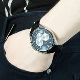 Hugo Boss Driver Blue Dial Black Leather Strap Watch for Men - 1512882 Authentic Buy Shop Now