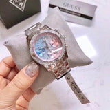 Guess Confetti Multicolored Dial Silver Steel Strap Watch For Women - W0774L1 Authentic Buy Shop Now
