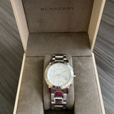 Burberry City Chronograph White Dial Silver Steel Strap Watch For Women - BU9700 Authentic Buy Shop Now
