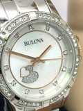 Bulova Crystal Collection Mother of Pearl Dial Silver Steel Strap Watch for Women - 98L232 Authentic Buy Shop Now