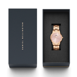 Daniel Wellington Iconic Link Pink Dial Rose Gold Steel Strap Watch For Women - DW00100335 Authentic Buy Shop Now