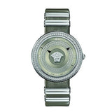 Versace V Metal Icon Silver Dial Silver & Grey Strap Watch for Women - VLC120016 Authentic Buy Shop Now