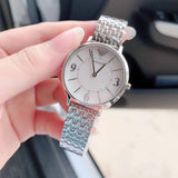 Emporio Armani Kappa Mother of Pearl Dial Silver Steel Watch For Women - AR2507 Authentic Buy Shop Now