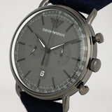 Emporio Armani Aviator Quartz Grey Dial Blue Fabric Strap Watch For Men - AR11144 Authentic Buy Shop Now