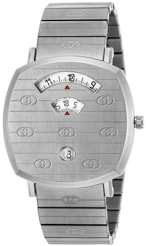 Gucci Grip Quartz Silver Dial Silver Steel Strap Watch For Women - YA157410 Authentic Buy Shop Now