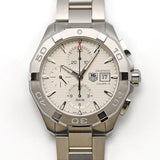 Tag Heuer Aquaracer Caliber 16 Automatic Chronograph White Dial Silver Steel Strap Watch for Men - CAY2111.BA0927 Authentic Buy Shop Now