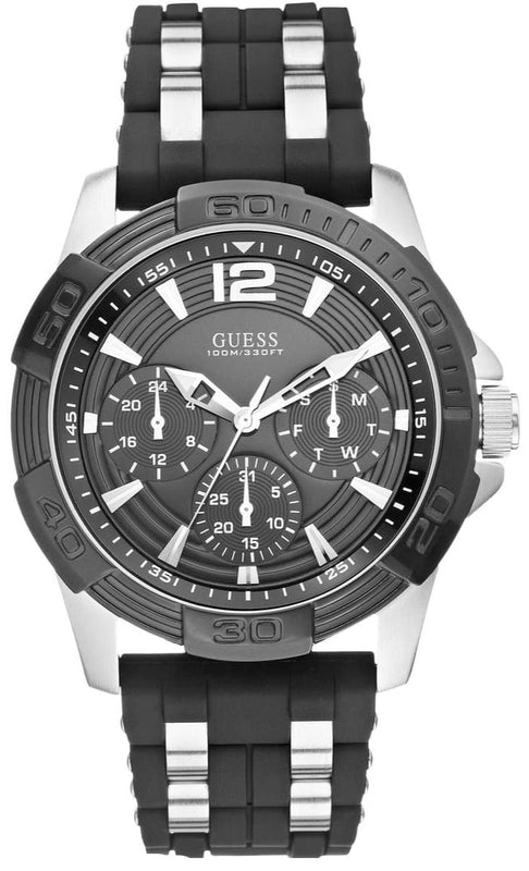 Guess Oasis Black Dial Black Rubber Strap Watch for Men - W0366G1 Authentic Buy Shop Now