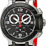Tissot T Race Chronograph Black Dial Red Silicone Strap Watch For Men - T115.417.27.051.00 Authentic Buy Shop Now