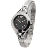 Emporio Armani Classic Quartz Black Dial Silver Steel Strap Watch For Women - AR7328 Authentic Buy Shop Now