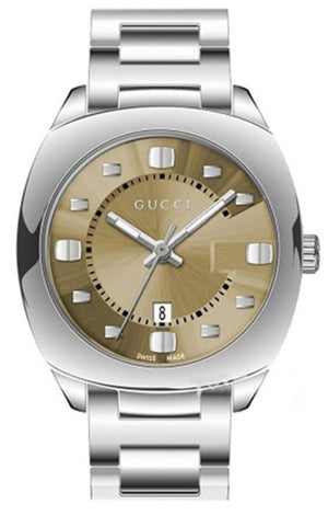 Gucci Vintage Diamonds Brown Dial Silver Steel Strap Watch For Men - YA142409 Authentic Buy Shop Now