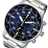 Citizen Eco Drive Chronograph Blue Dial Silver Stainless Steel Watch For Men - CA0690-88L Authentic Buy Shop Now