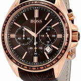 Hugo Boss Driver Sport Chronograph Brown Dial Brown Leather Strap Watch for Men - 1513093 Authentic Buy Shop Now