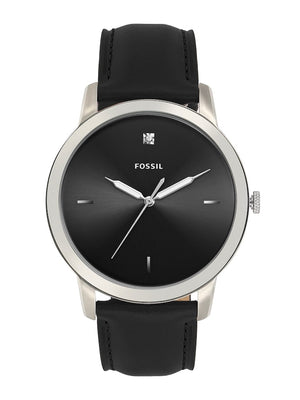Fossil The Minimalist Carbon Series Black Dial Black Leather Strap Watch for Men - FS5497 Authentic Buy Shop Now