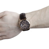Guess Exec Chronograph Brown Dial Brown Leather Strap Watch For Men - W0076G4 Authentic Buy Shop Now