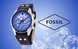 Fossil Coachman Chronograph Blue Dial Black Leather Strap Watch for Men - CH2564 Authentic Buy Shop Now
