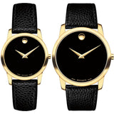 Movado Museum Classic Black Dial Black Leather Strap Watch For Women - 0607016 Authentic Buy Shop Now