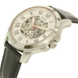 Fossil Grant Automatic Skeleton White Dial Black Leather Strap Watch for Men - ME3101 Authentic Buy Shop Now