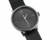 Calvin Klein Accent Black Dial Black Leather Strap Watch for Women - K2Y2Y1C3 Authentic Buy Shop Now