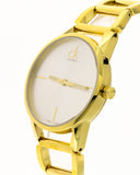 Calvin Klein Stately Silver Dial Gold Steel Strap Watch for Women - K3G23526 Authentic Buy Shop Now