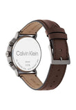 Calvin Klein Minimal Silver Dial Brown Leather Strap Watch for Men - K3M221G6 Authentic Buy Shop Now