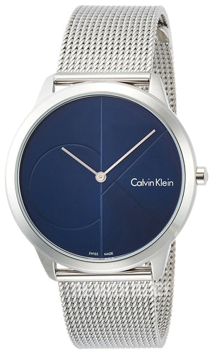 Calvin Klein Minimal Blue Dial Silver Mesh Bracelet Watch for Men - K3M2112N Authentic Buy Shop Now
