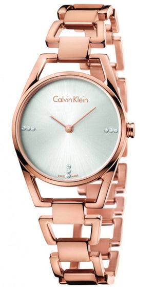 Calvin Klein Stately White Dial Gold Steel Strap Watch for Women - K3G2362W Authentic Buy Shop Now