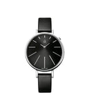 Calvin Klein Equal Black Dial Black Leather Strap Watch for Women - K3E231C1 Authentic Buy Shop Now