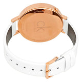 Calvin Klein Equal Silver Dial White Leather Strap Watch for Women - K3E236L6 Authentic Buy Shop Now