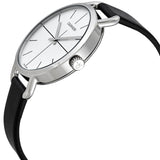 Calvin Klein Evan White Dial Black Leather Strap Watch for Women - K7B231CY Authentic Buy Shop Now