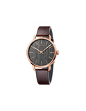 Calvin Klein Even Grey Dial Brown Leather Strap Watch for Women - K7B216G3 Authentic Buy Shop Now
