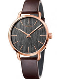 Calvin Klein Even Grey Dial Brown Leather Strap Watch for Women - K7B216G3 Authentic Buy Shop Now