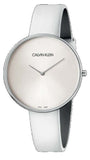 Calvin Klein Full Moon White Dial White Leather Strap Watch for Women - K8Y231L6 Authentic Buy Shop Now