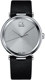 Calvin Klein Sight Silver Dial Black Leather Strap Watch for Men - K1S21120 Authentic Buy Shop Now