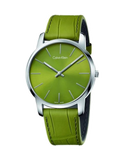 Calvin Klein City Green Dial Green Leather Strap Watch for Men - K2G211WL Authentic Buy Shop Now