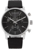 Calvin Klein City Chronograph Black Dial Black Leather Strap Watch for Men - K2G271C3 Authentic Buy Shop Now