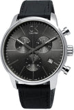 Calvin Klein City Chronograph Black Dial Black Leather Strap Watch for Men - K2G271C3 Authentic Buy Shop Now