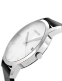 Calvin Klein City White Dial Black Leather Strap Watch for Men - K2G2G1CD Authentic Buy Shop Now