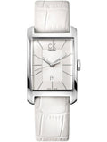 Calvin Klein Window White Dial White Leather Strap Watch for Men - K2M21120 Authentic Buy Shop Now