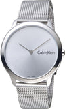 Calvin Klein Minimal Silver Dial Silver Mesh Bracelet Watch for Men - K3M211Y6 Authentic Buy Shop Now