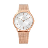Calvin Klein Minimal White Dial Rose Gold Mesh Bracelet Watch for Men - K3M21626 Authentic Buy Shop Now