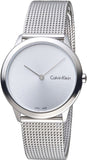 Calvin Klein Minimal SIlver Dial Silver Mesh Bracelet Watch for Women - K3M221Y6 Authentic Buy Shop Now