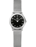 Calvin Klein Minimal Black Dial Silver Mesh Bracelet Watch for Women - K3M53151 Authentic Buy Shop Now