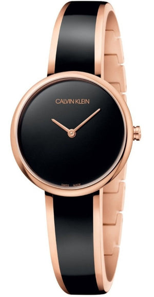 Calvin Klein Seduce Black Dial Two Tone Steel Strap Watch for Women - K4E2N611 Authentic Buy Shop Now