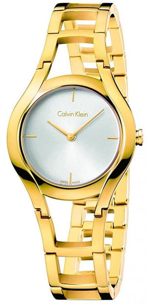 Calvin Klein Class White Dial Gold Steel Strap Watch for Women - K6R23526 Authentic Buy Shop Now