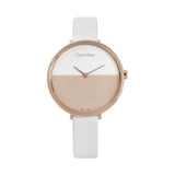 Calvin Klein Rise White Dial White Leather Strap Watch for Women - K7A236LH Authentic Buy Shop Now