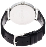 Calvin Klein Even Silver Black Leather Strap Watch for Women - K7B231C6 Authentic Buy Shop Now