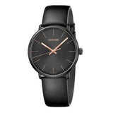 Calvin Klein High Noon Quartz Black Dial Black Leather Strap Watch for Men - K8M214CB Authentic Buy Shop Now