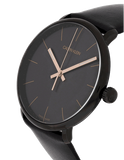 Calvin Klein High Noon Quartz Black Dial Black Leather Strap Watch for Men - K8M214CB Authentic Buy Shop Now