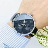 Calvin Klein High Noon Chronograph Black Dial Black Leather Strap Watch for Men - K8M271C1 Authentic Buy Shop Now